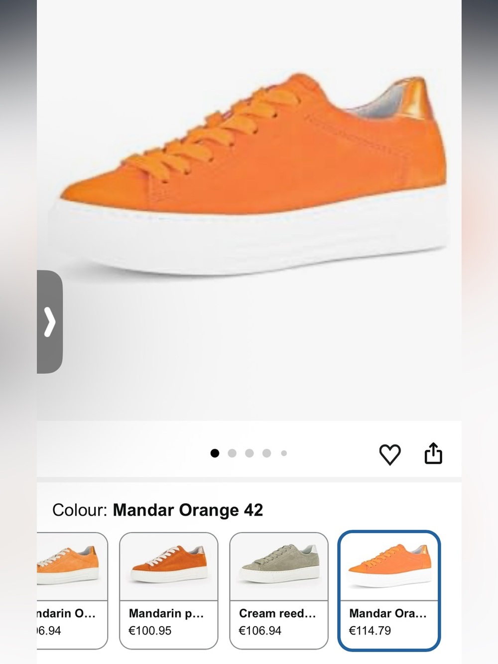Gabor Orange Low-Top Comfort Sneakers Shoes European Women’s UK 6.5 = US 8.5